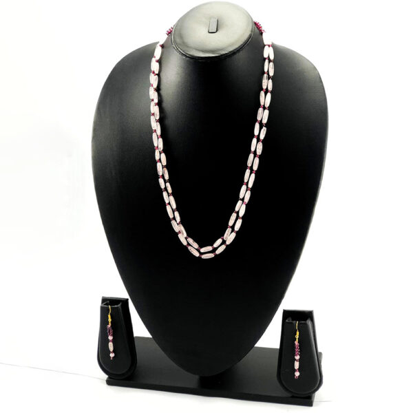 Rose Quartz and Garnet Stone Necklace