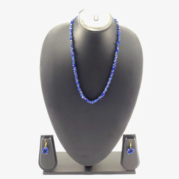 LAPIZ LAZULI UNCUT SHAPE NECKLACE